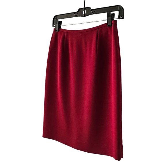 Petite Sophisticate Vintage Pencil Suit Skirt | Like New | 4P | Scarlet Red - Picture 4 of 16